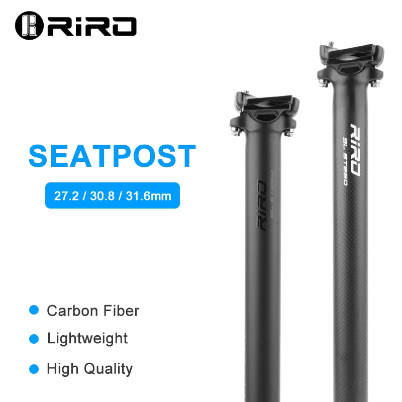 

RIRO Bicycle Carbon Fiber Seatpost 27.2mm 30.9mm 31.6mm High Strength Bike Seat Tube for Mountain Road Bike Cycling Parts