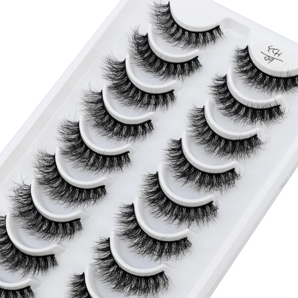 10Pairs Lashes 3D Soft False Eyelashes Natural Long Fluffy Wispy Mink Eyelashes Cat Eye Lashes Makeup Fake Eyelashes Extension