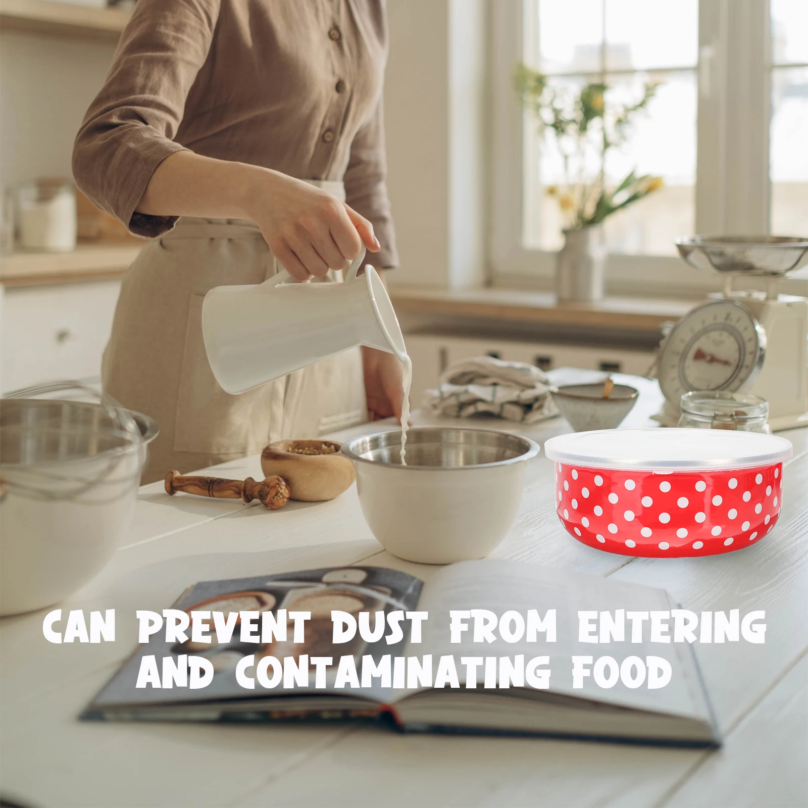 

5Pcs Keeping Bowls with Lid Portable Lightweight Food Container Bento Box for Soup Noodles Salad Kitchen Supplies