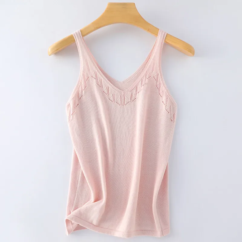 Summer 100% Cotton Tank Tops Base Wild Short Paragraph Slim Solid Vest Female Bottoming Tees Women Sexy Sleeveless Knit T-Shirt