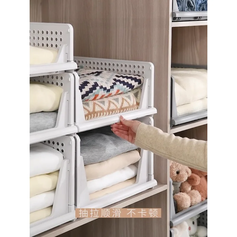 Stackable Foldable Plastic Storage Bins Space-Saving Clothes Organizer 10-20L Capacity for Living Room корзины для хранения