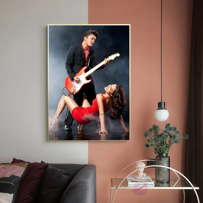 Bruno Mars Poster Music Pop Singer Star Posters And Print Gift Painting Wall Art Canvas Picture For Living Room Home Decor