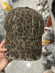 Fashion Brand Color Leopard Print Hat Broken Fashion Baseball Cap Women Do Old Thin Worn Worn Couple Hundred Soft Caps