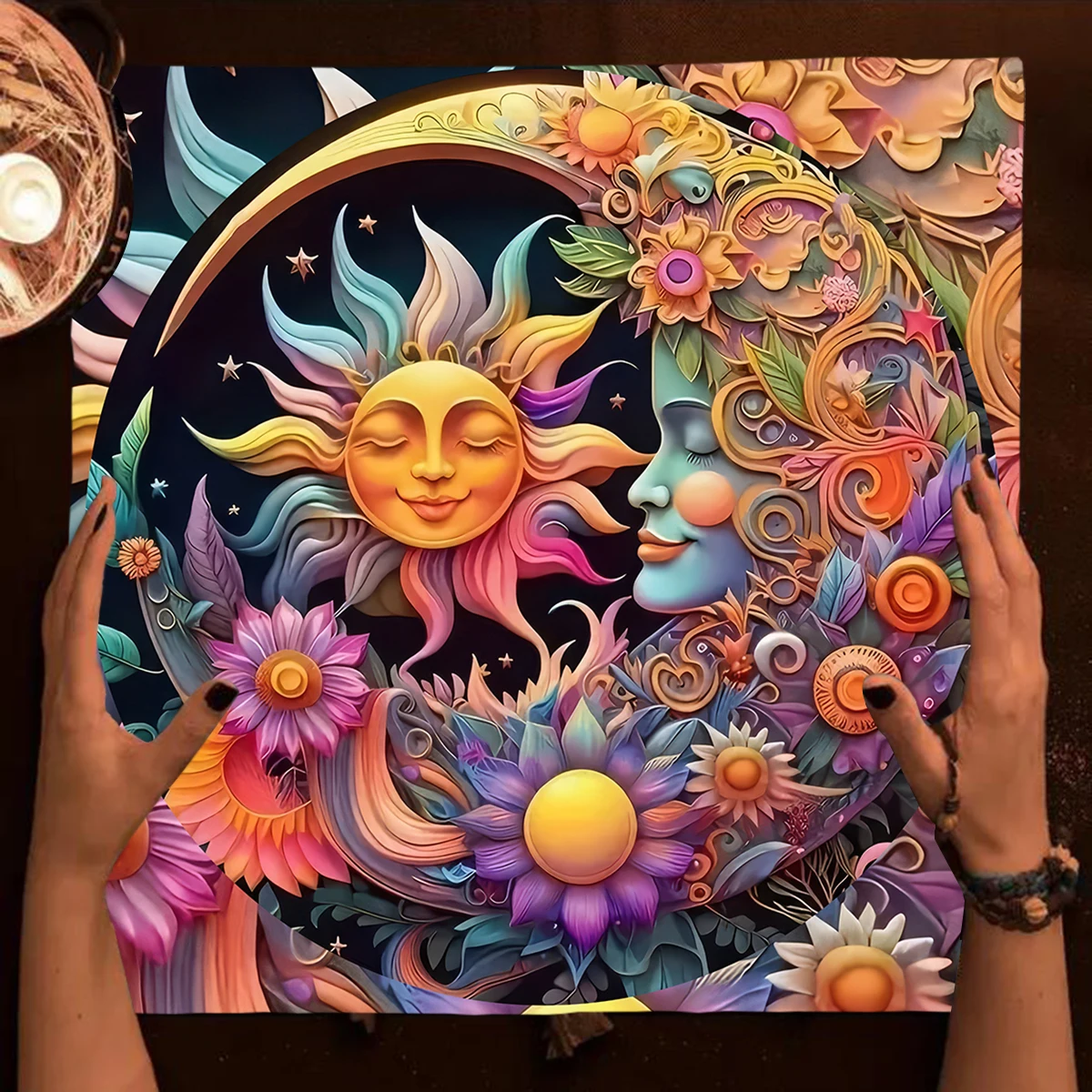 50/75/110/137cm Tarot mat Mystical Tarot Cards Tablecloth Altar Cloth Tree Of Life Constellations Tarot Table Cloth Game Fortune