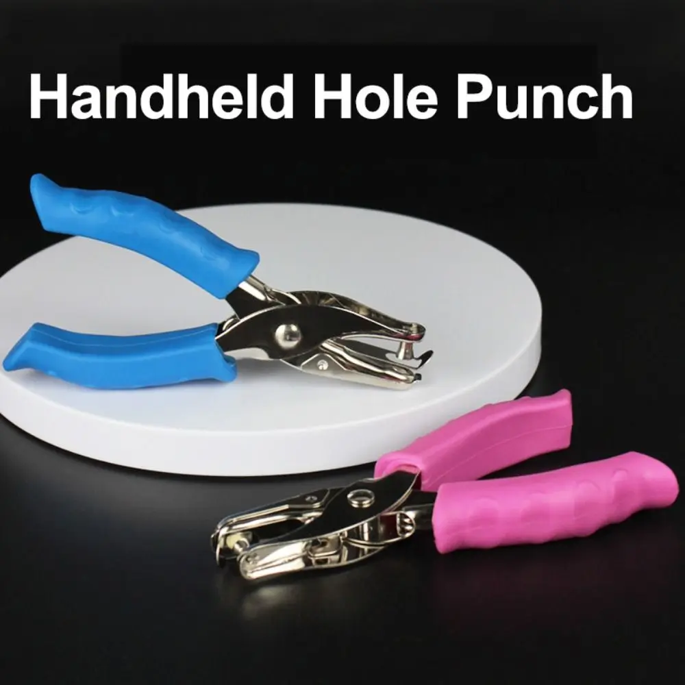 2Pcs 3/6mm Single Hole Punching Machine Creative Portable Handheld Hole Punch Rubber Handle 3 Color Available Mini Paper Puncher