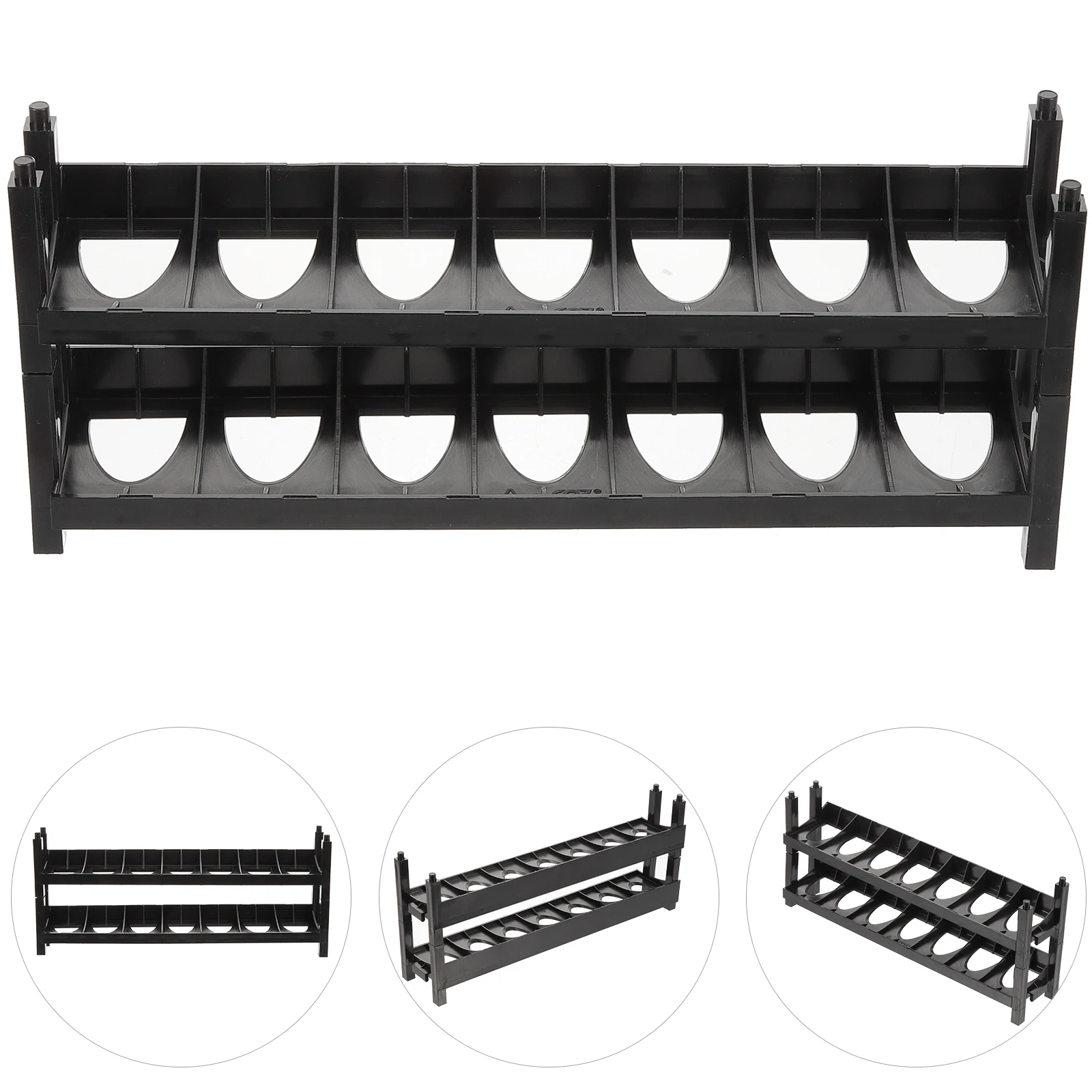 

2 Pcs Acrylic Paint Holder Rack Storage Organizer Multi Hole Design Plastic Pigment Stand Lightweight Desk Craft Paint