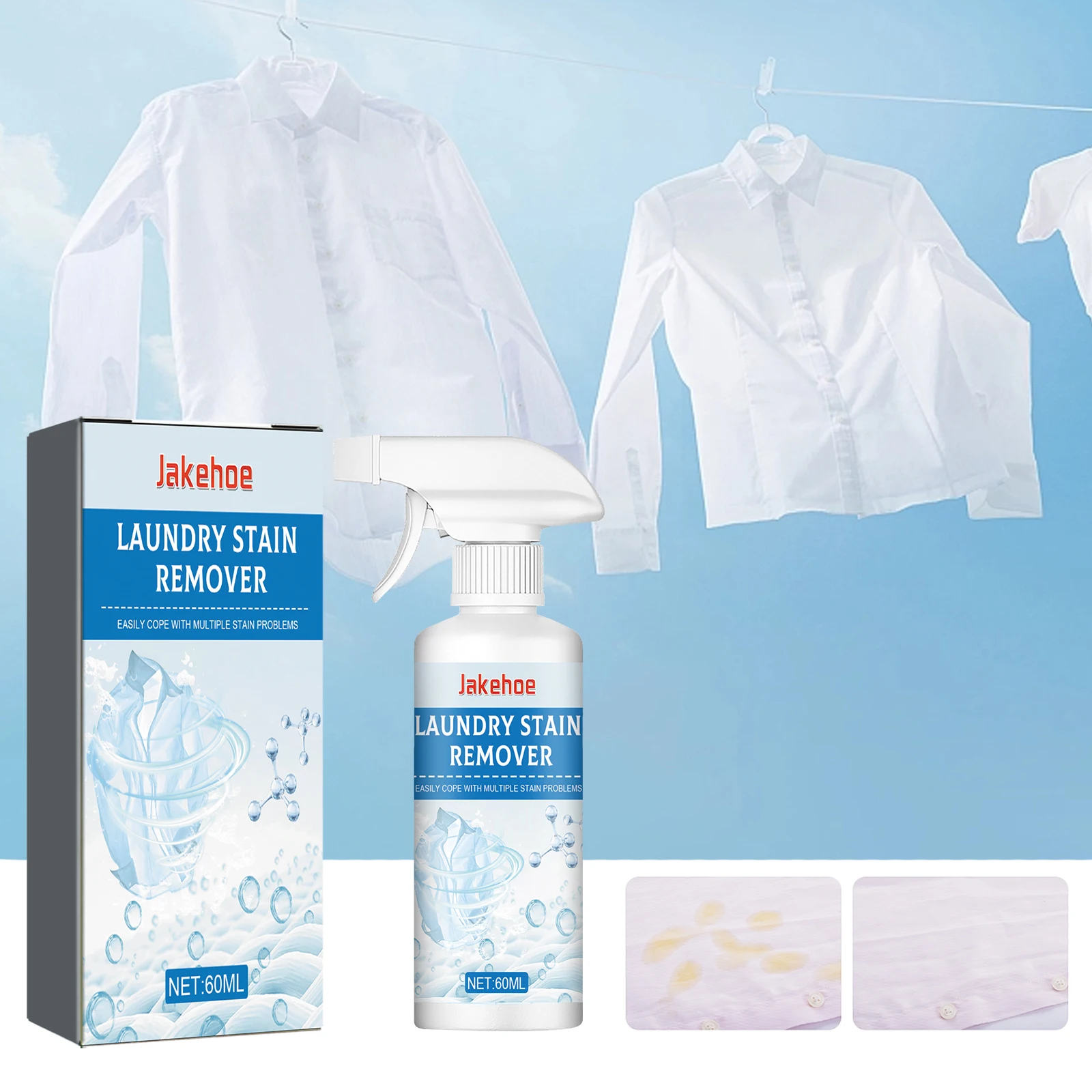 60/120/180/300ml Clothes Cleaner Clothes clean, stain removal, oil stains, yellowing cleaner