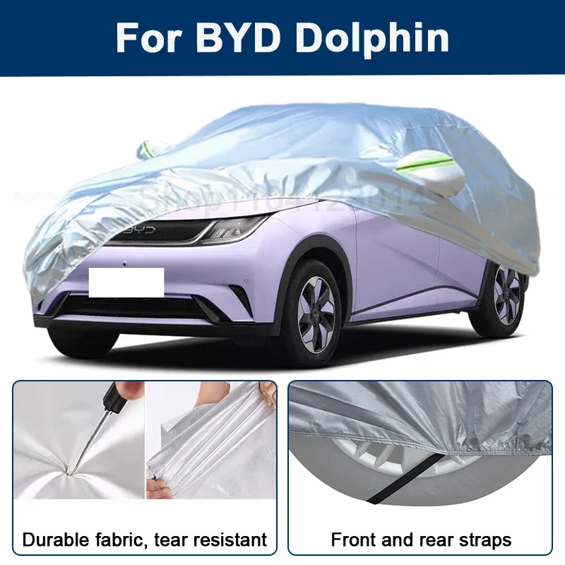 

Outdoor Full Car Cover For BYD Dolphin with Reflective Strips Waterproof Snowproof Dustproof UV Protection Auto Accessory