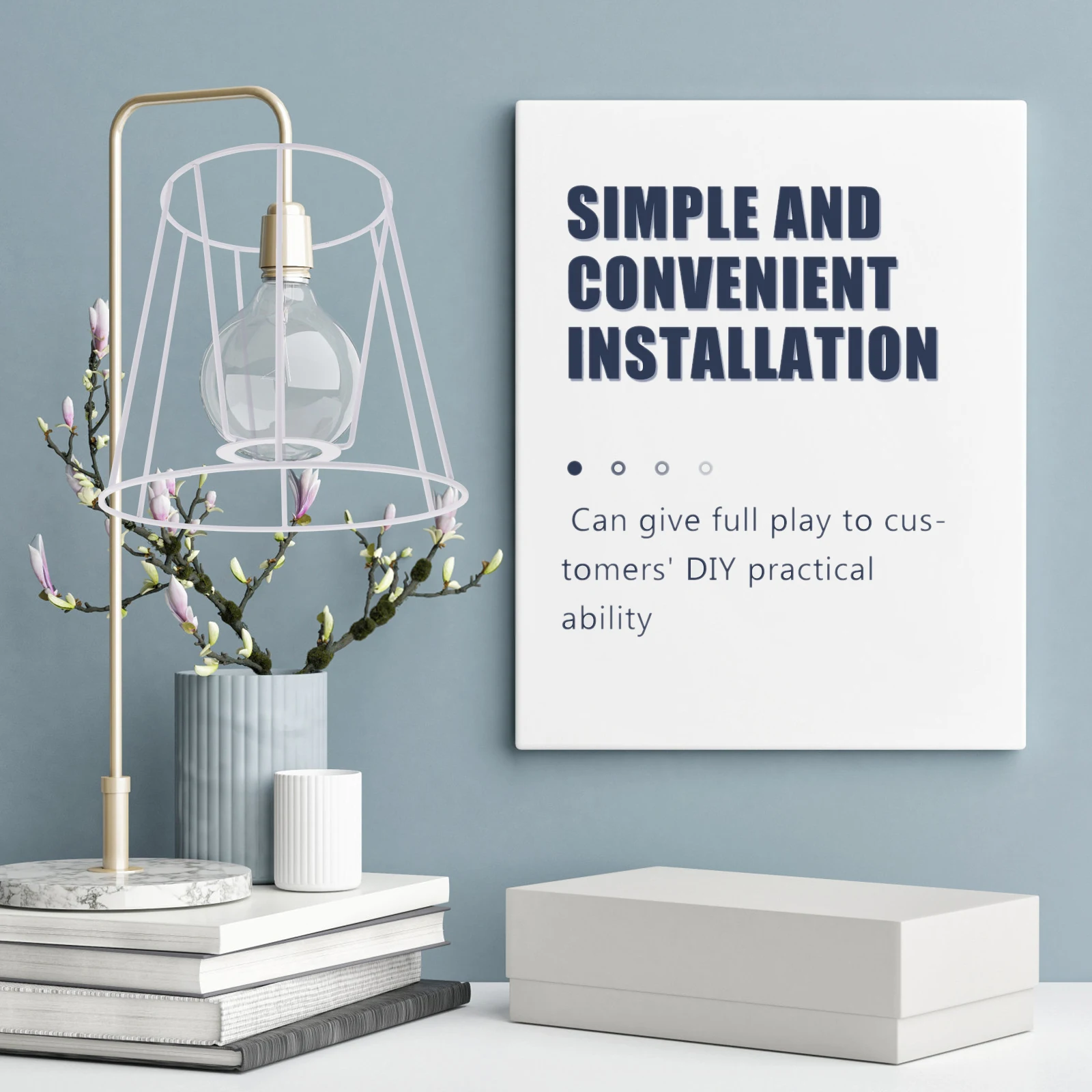 

Iron Lampshade Frames DIY Ring Support Wire Cover Table Floor Holder Metal Fitter Ch Accessories Sturdy Simple Design