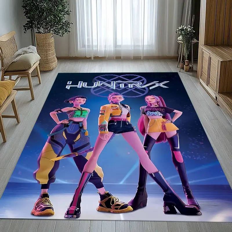 KPop D-Demon H-Hunters Girl Group Cartoon Soft Non-Slip Area Rug for Living Room,Bedroom Playroom Carpet Mat for Sofa,Home Decor