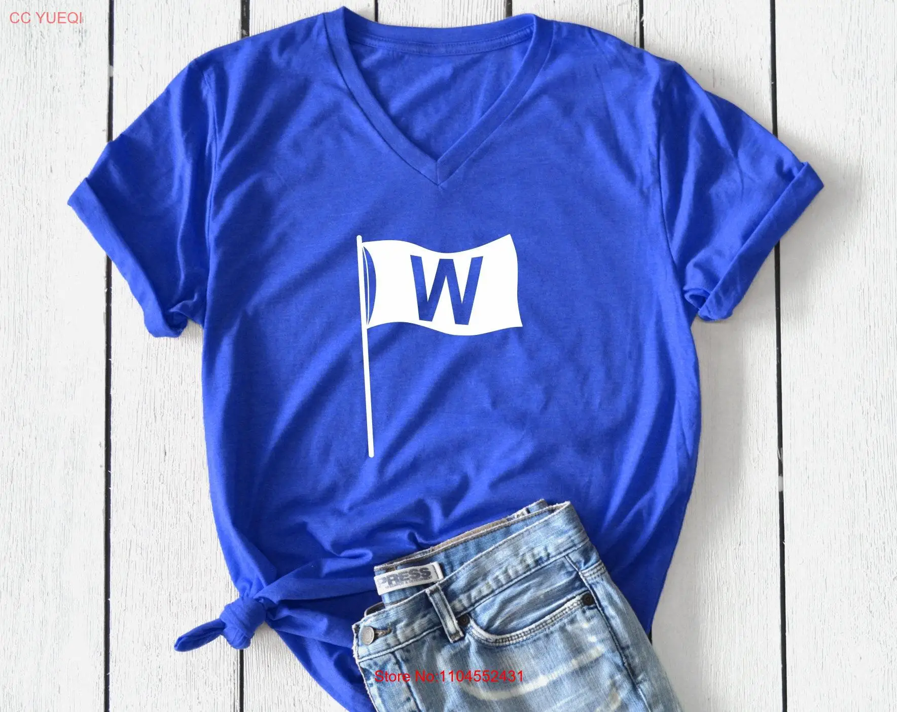 

Chicago T Shirt Win Flag Baseball long or short sleeves
