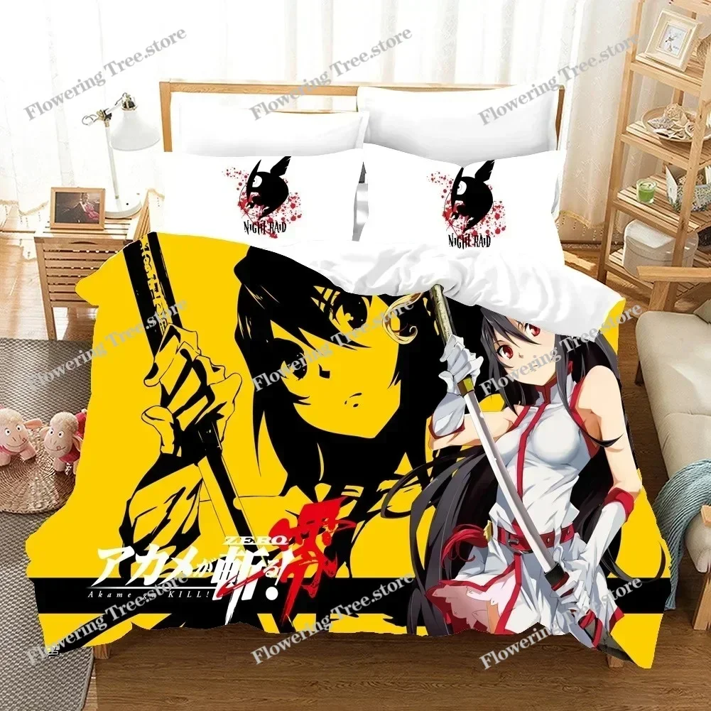 Anime Akame ga KILL Bedding Set Duvet Cover Bedroom Comforter Covers Single Twin King Size Quilt Cover Home Textile