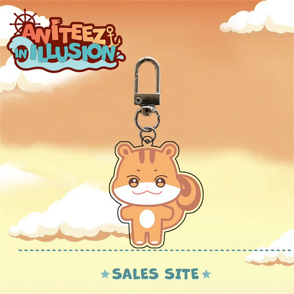 Kpop ATEEZ Cartoon Keychain, Fãs Presente, Chaveiro Pingente, álbuns, ANITEEZ, Hongjoong, Seonghwa, Yunho, Yeosang, San, Acessórios