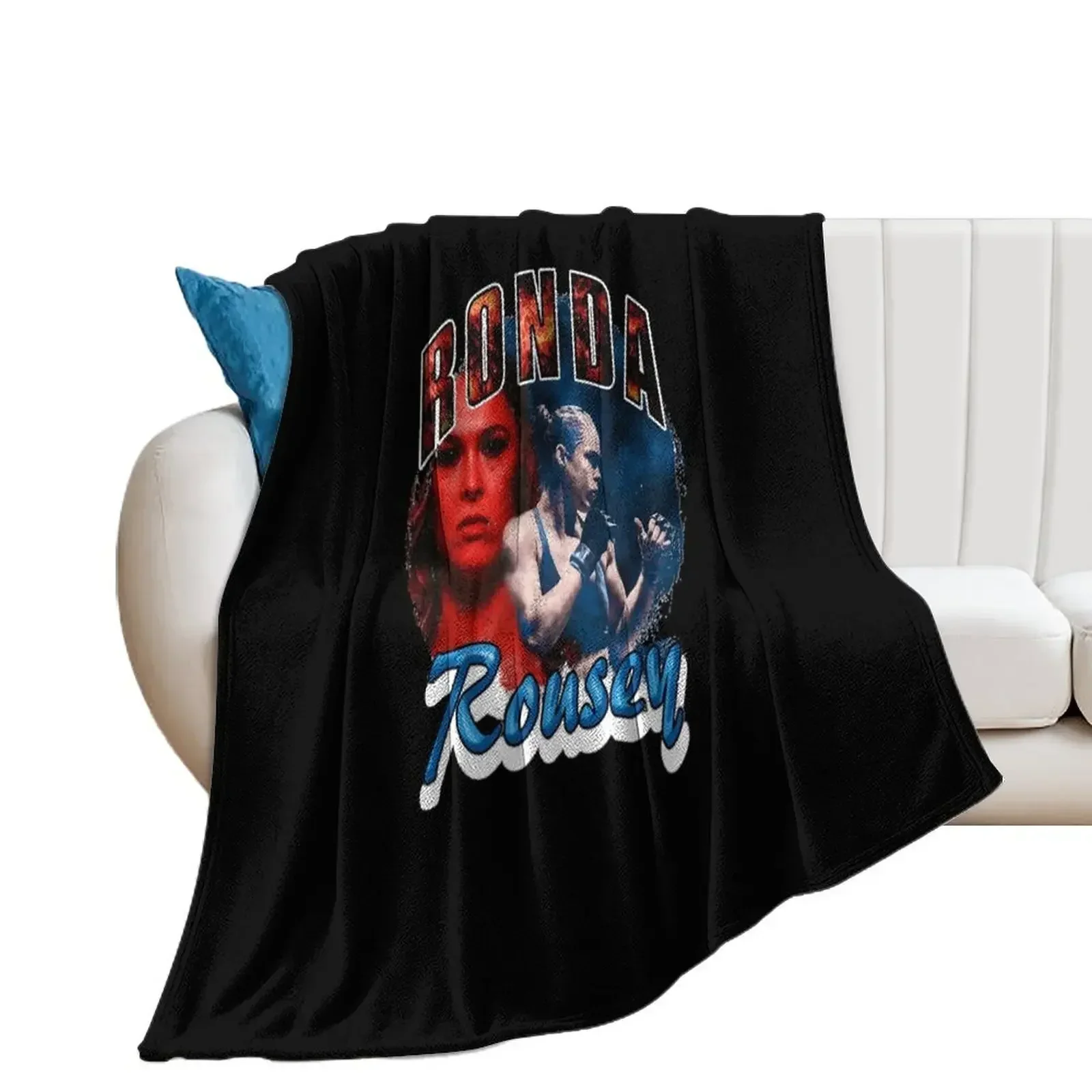 Ronda Rousey Vintage Rap Style (Rowdy Rousey) Classic T Shirt Throw Blanket for winter Soft Plaid Blankets