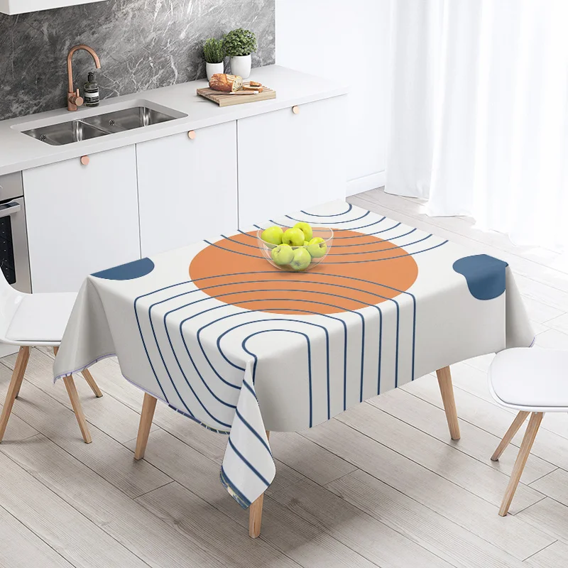 مجردة هندسية مفرش المائدة مقاوم للماء مقاومة للبقع الطرف الديكور مطعم مقهى طاولة طعام مفارش المائدة 140X200cm