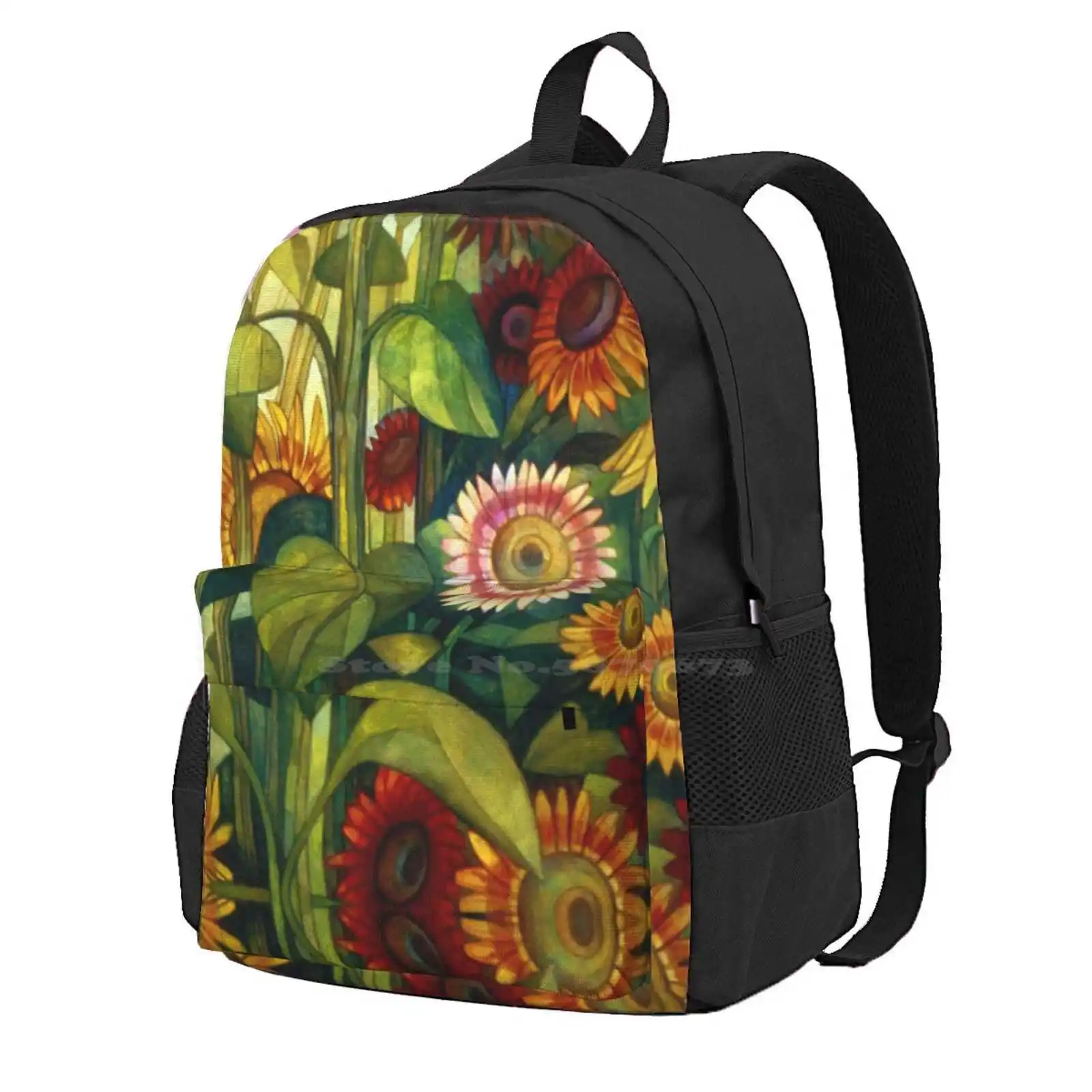 Sunflowers Hot Sale Schoolbag Backpack Fashion Bags Colours Elisabetta Sunflower Symbolist Tempera Trevisan