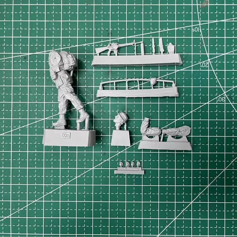 1:35 Scale Resin Figure Model Kit Vietnam War Us Infantry Marching Miniature Statue Unassembled Unpainted Diorama Diy Toy 2383