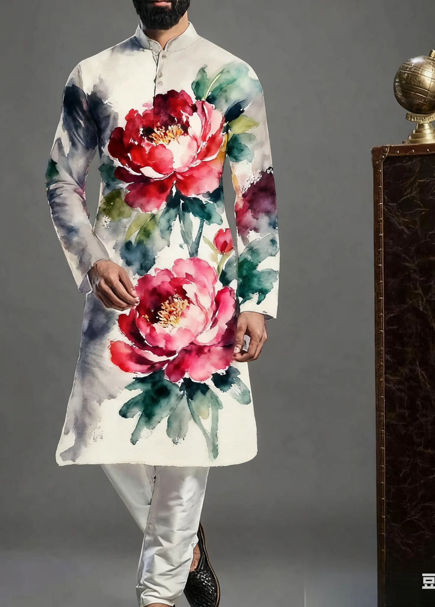 Men's digital printed patterns with various kurta vardha fashion, casual fit, regular robe suitable for all occasions,2026