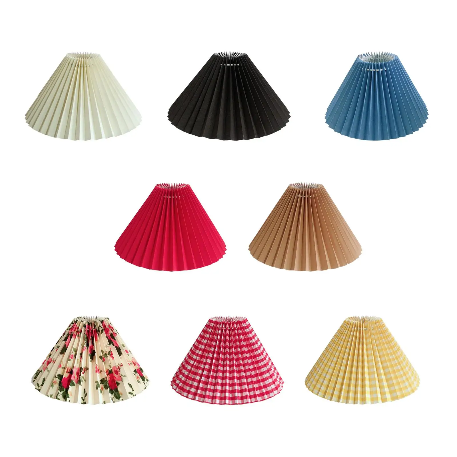 Cute pleated lampshade E27 clip-on covers for floor light bedroom spare office