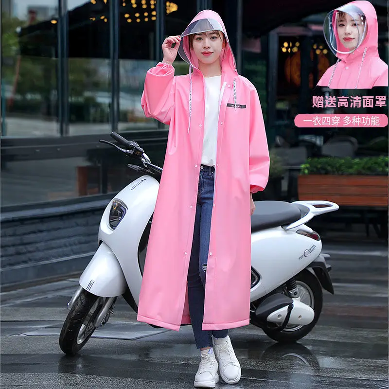 Moda impermeabile lungo corpo intero antipioggia singolo cappotto carino batteria elettrica da donna auto bicicletta adulto poncho diviso