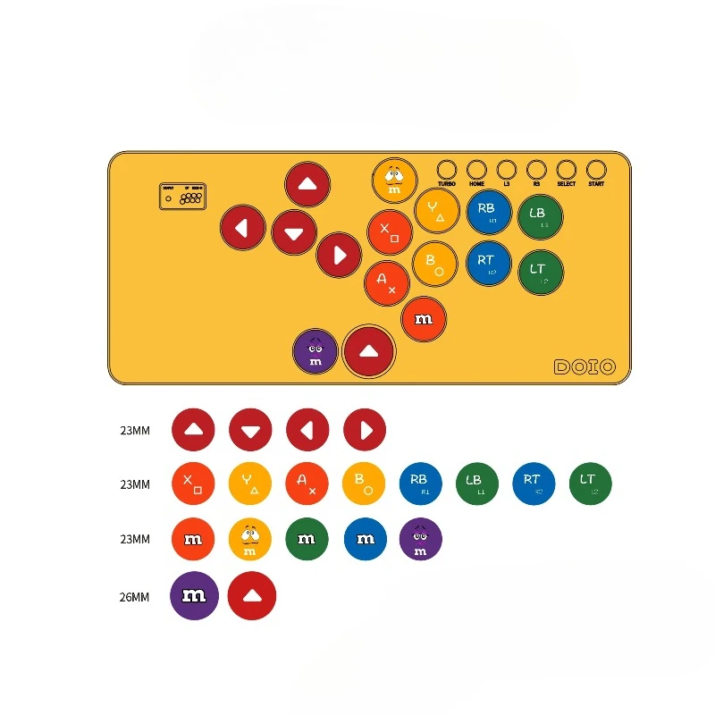 DOIO HITBOX Keycap 19 klawiszy 23/26MM Pbt Sublimacja Wielokolorowe nakładki na klawisze dla DOIO Hitbox H03 H04 H05 H06 H06m/pro H07A/B/C H08B/C — zdjęcie produktu 6