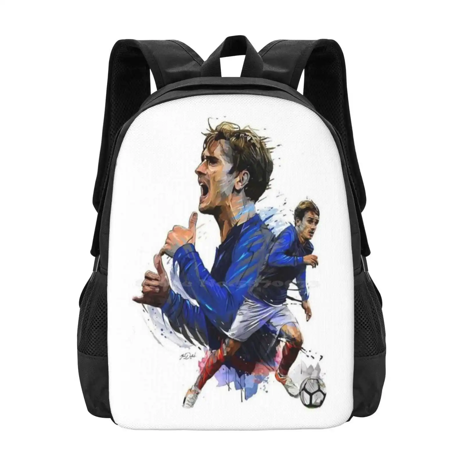 Antoine Griezmann Football Player Hot Sale Backpack Fashion Bags Antoine Griezman Football France Goal Soccer Sport Spain Madrid