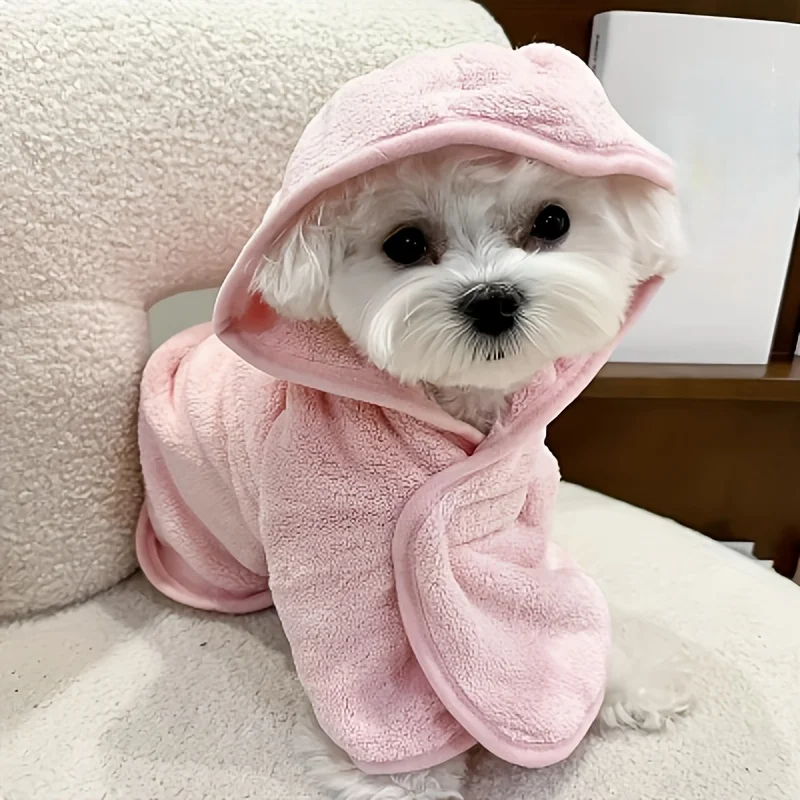Soft Pet Bathrobe Absorbent Pet Quick Drying Bath Towel Dog Bath Towel Dogs Clean Absorbent Bathrobe Full Body Wrap Dogs Cats
