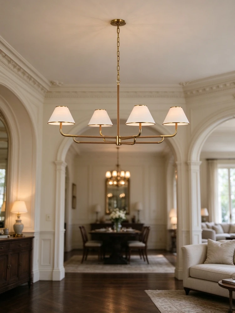 Modern luxury creative Chinese style designer all copper pendant lamp hotel villa model room dining pendant lamp