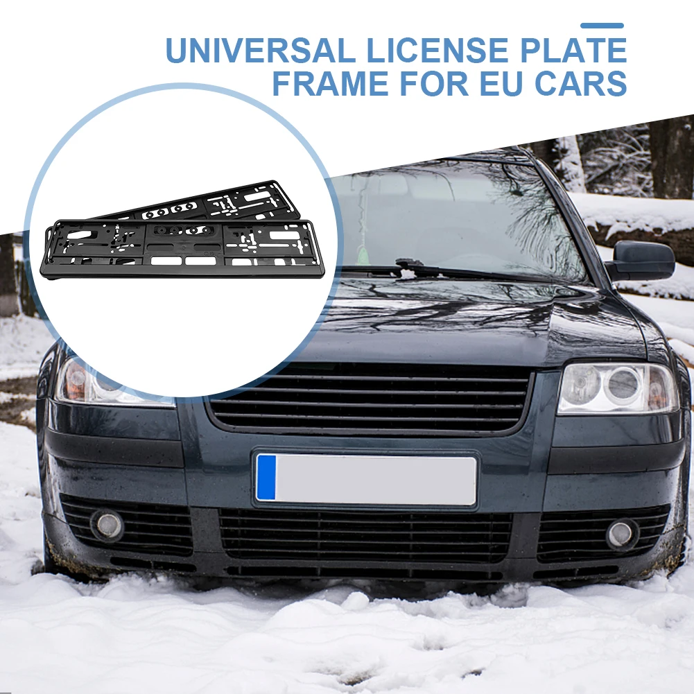 

2Pcs Licence Plate Holder Black Car Licence Plate Bracket EU Standard License Plate Holder Mount Anti-corrosion