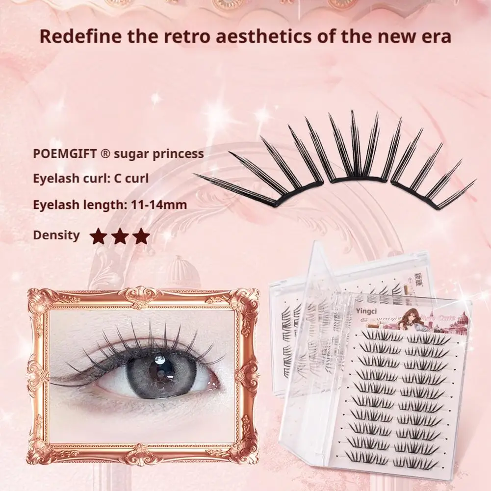Kleberfreie falsche Wimpern, Fischschwanz-Prinzessin-Lazy-Wimpern, natürlicher transparenter Stiel, koreanische Nachahmung, echte und gefälschte Wimpern