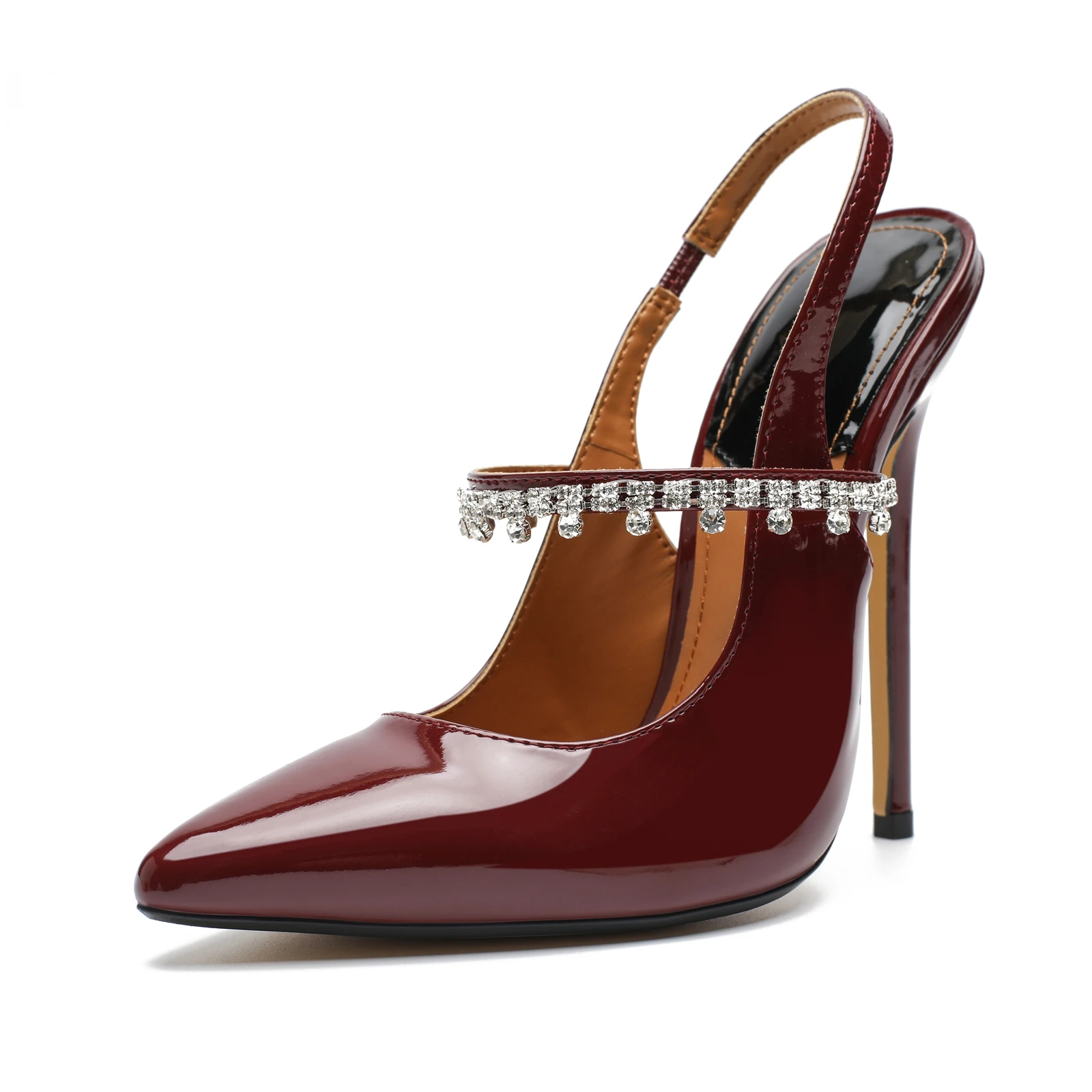 SDTRFT Plus Size:44 45 46 47 48 Fashion 15cm Thin High Heels Sexy Woman Pointed Toe Shoes Ladies Diamond Sandals Wedding Pumps - Image 4
