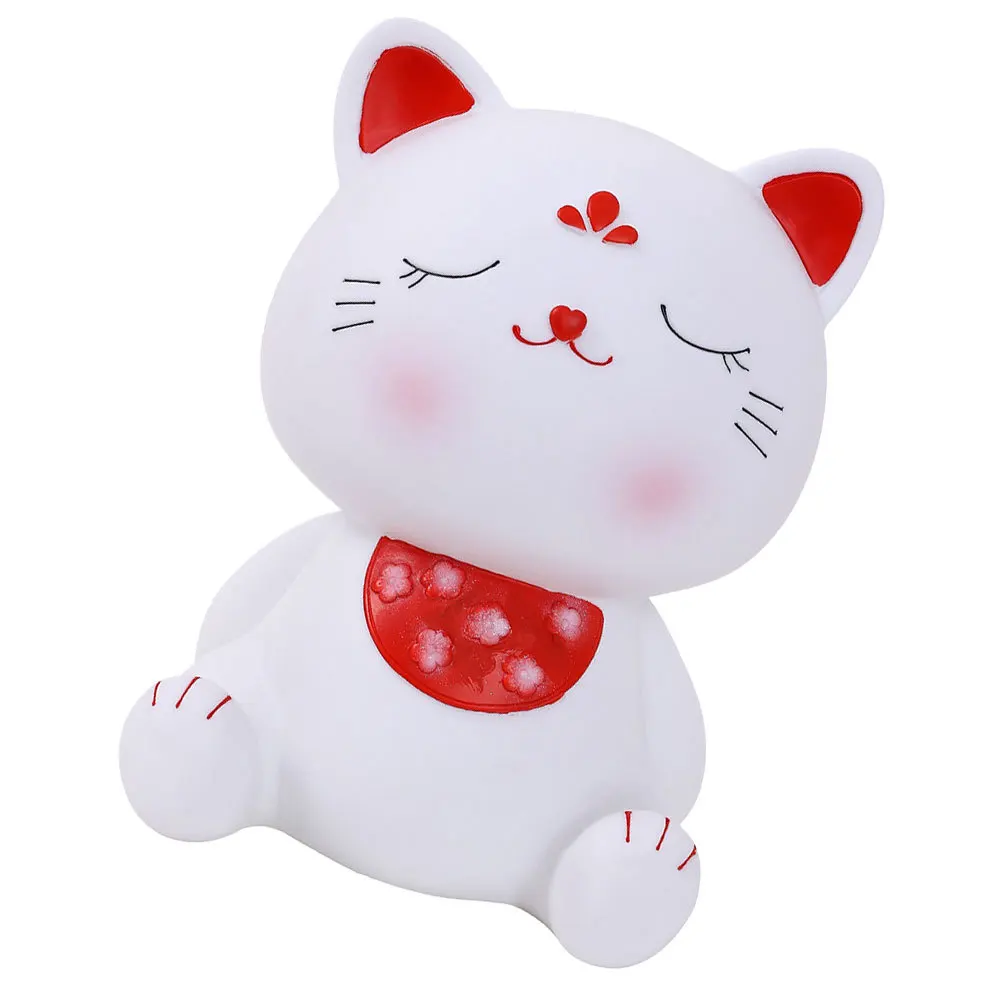 

Vinyl Cat Piggy Bank Desktop Coin Saving Box Creative Money Pot Decorative Home Gift Cartoon Cat Piggy Bank
