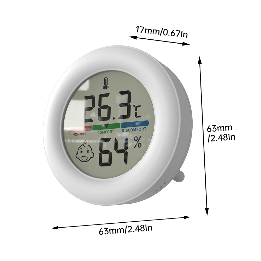 Mini Indoor Thermometer -20~60℃ LCD Digital Temperature Room Hygrometer Gauge Sensor 10%~99%RH Humidity Meter ℃/˚F Unit Convers