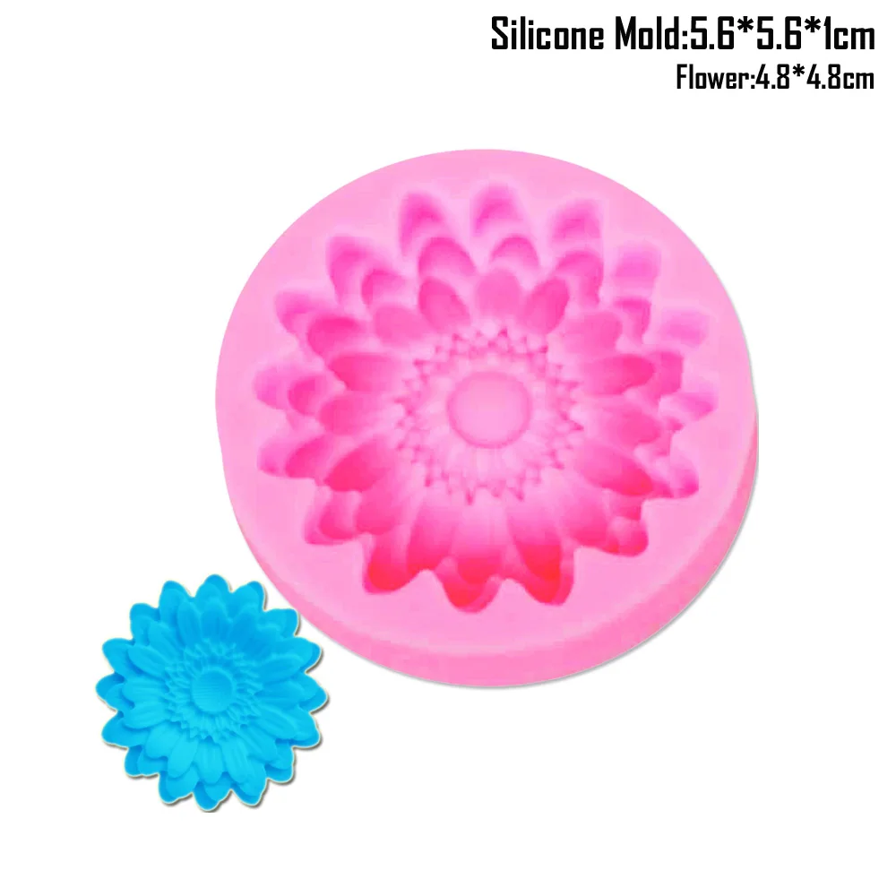 New 3D Chrysanthemums Soap Mold Bakware Tools Flower Silicone Moulds Candle Molds Sunflower Cake Decoration Tools Wholesale M626