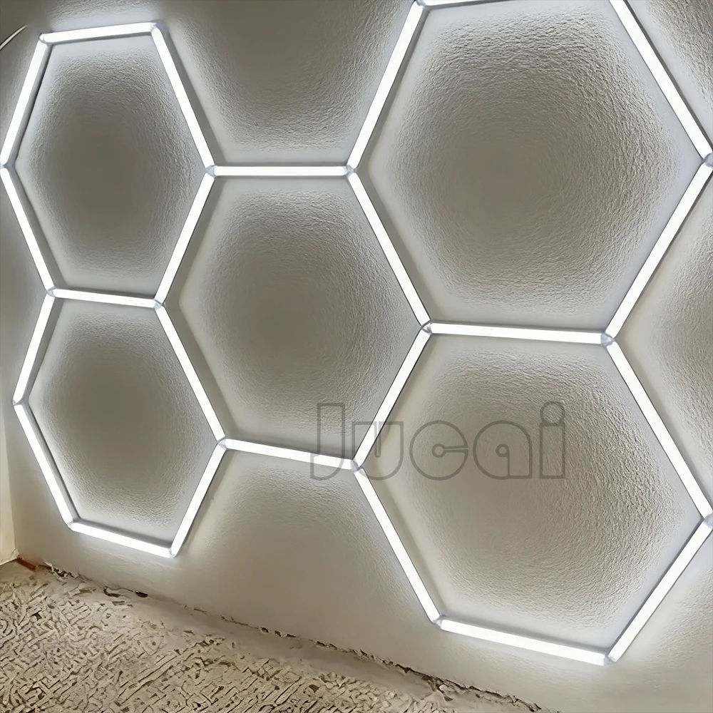 Customizable Hexagon LED Workshop Lighting | High-Efficiency Honeycomb Lamp for Garage Ceiling | Perfect for Barber Shop