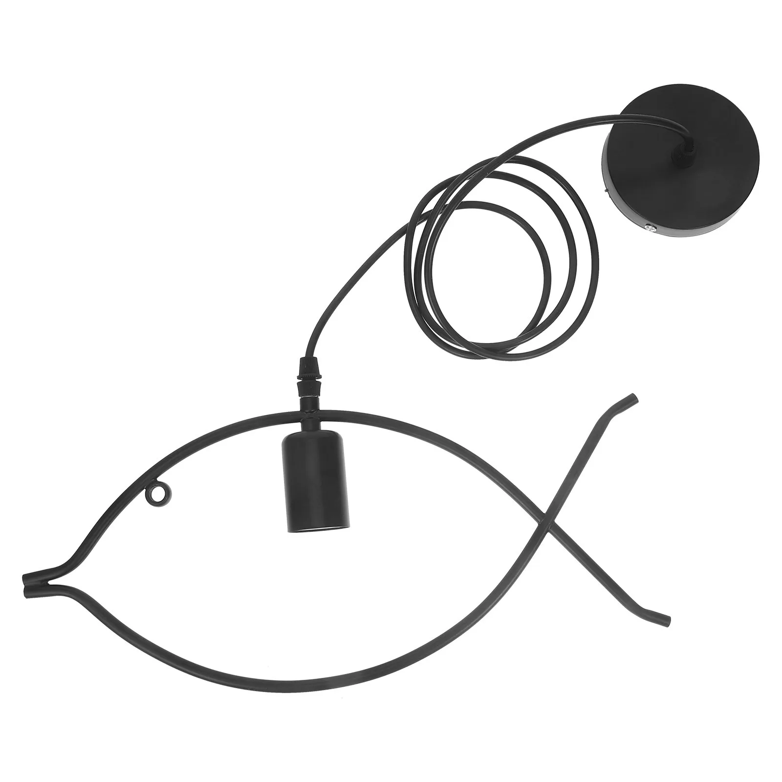 Lustre em forma de peixe de ferro ajustável, lâmpada de teto moderna para sala de estar, quarto, sala de jantar, luz decorativa