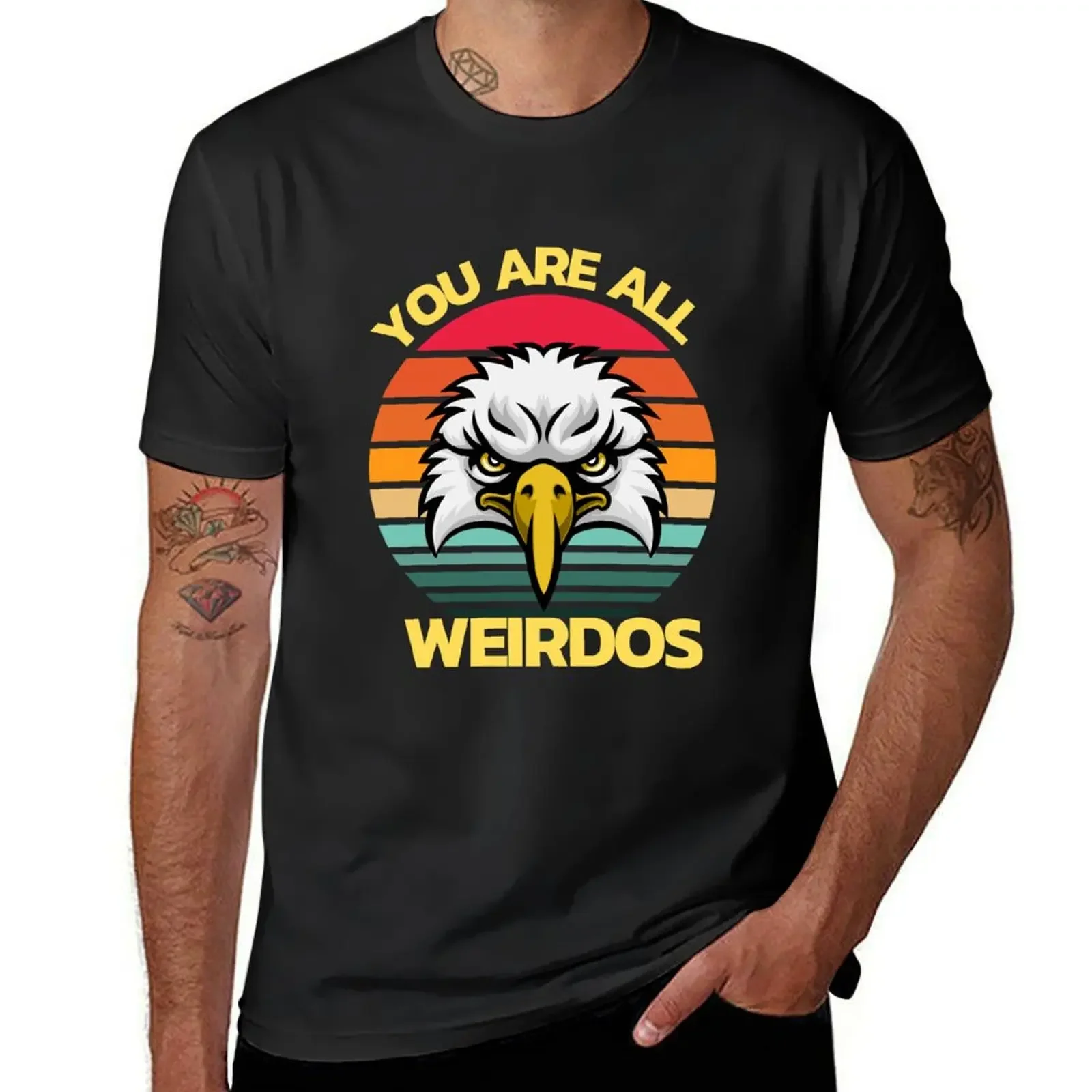 You are all Weirdos Eagle Thanksgiving and happy T-Shirt graphic t shirts plus size clothes t shirts for men graphic