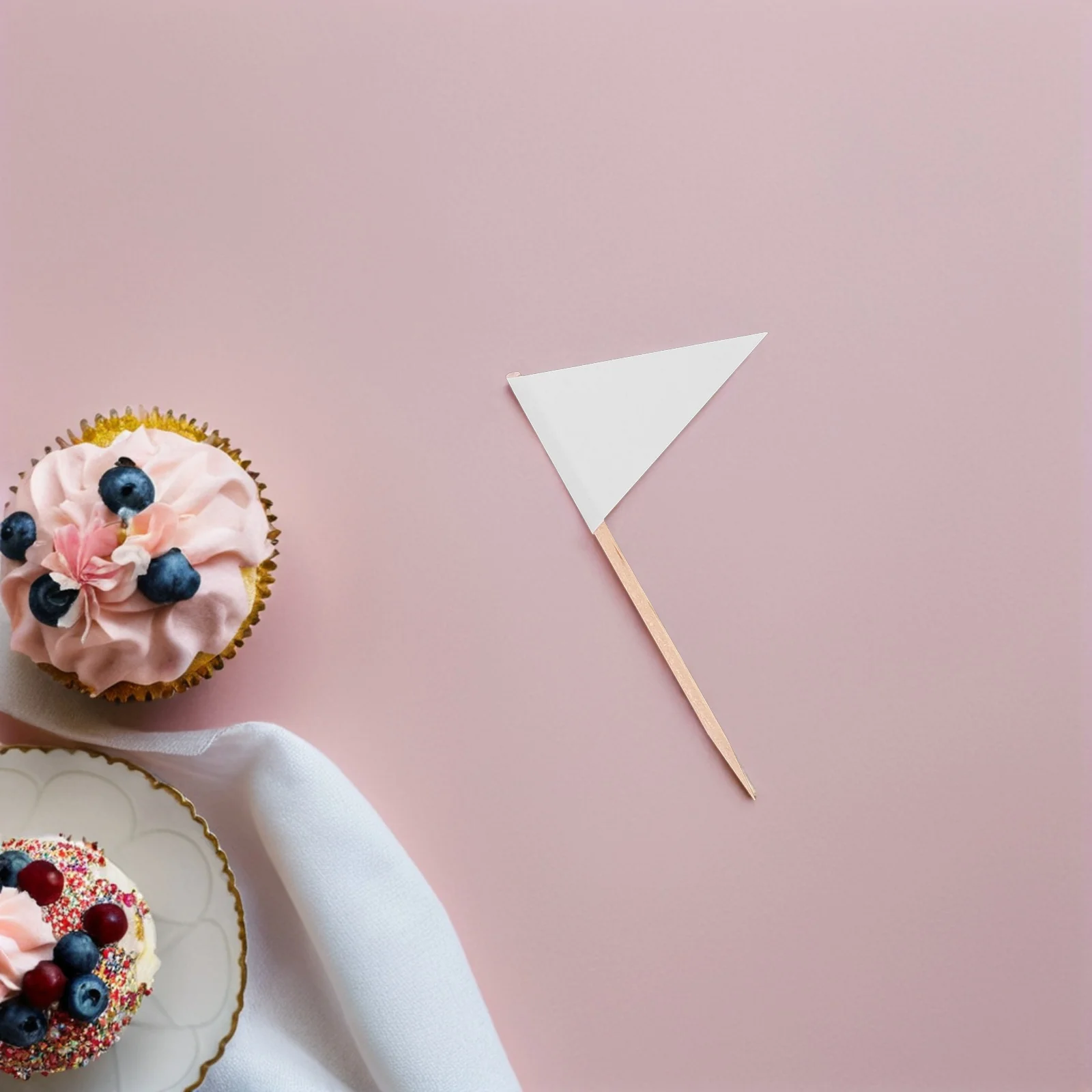 100Pcs Toothpick Flags Small Triangle Solid Food Flags Cupcake Toppers Cheese Fruit Appetizer Decoration Picks