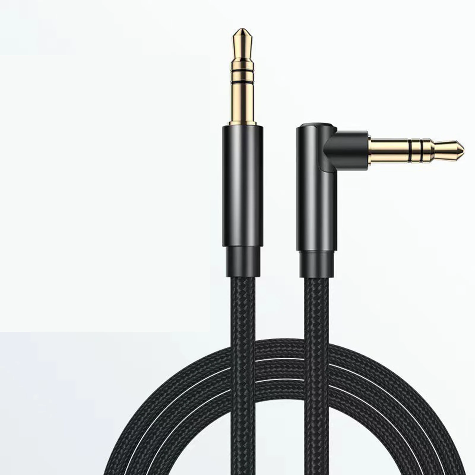 3.5mm Aux Cord 90° Right Angle 3.5MM Male to Male HiFi Stereo Audio Cable for Phones, Tablets, Headphones, Speakers, Laptops.