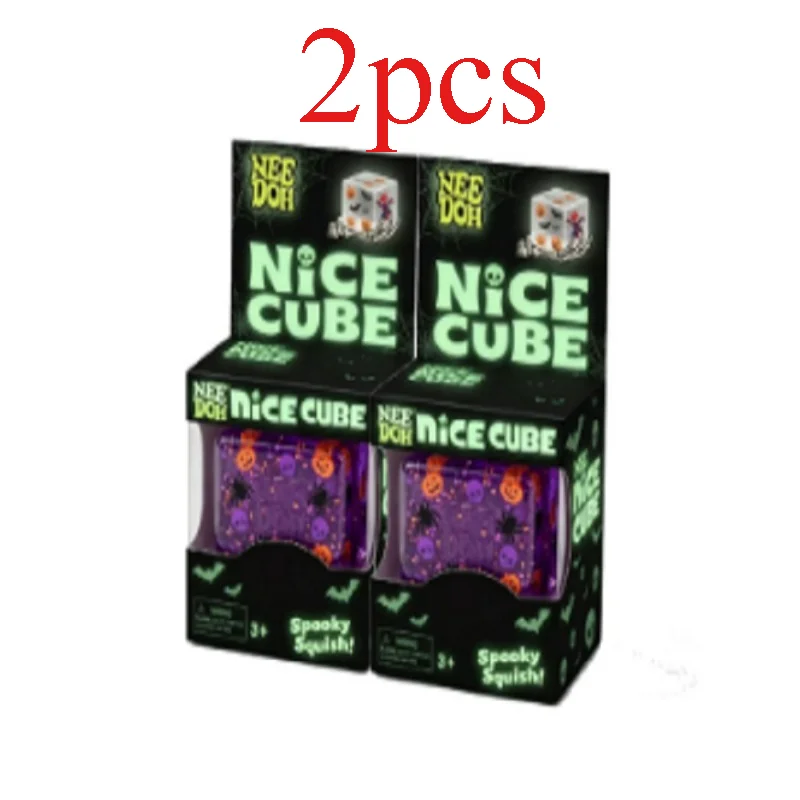 Halloween-Geist Nee Doh Nice Cube Langsam aufspringendes weiches Spielzeug Maltose-Würfel Fidget-Spielzeug zur Dekompression Extrusionsspielzeug Party- und Feiertagsgeschenk