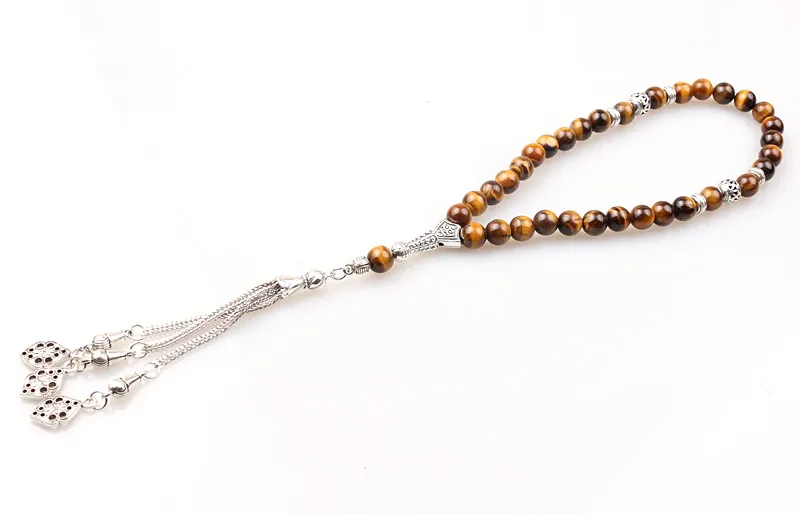 Tasbih Premium Muslim Prayer Beads Made with 8mm Natural Stone Beads for Daily Misbaha and Meditation