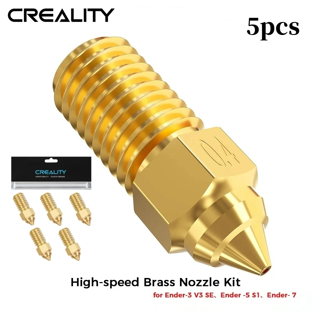 

Creality Ender-3 V3 SE High-speed Brass Nozzle Kit High-quality Brass High Hardness Strong Thermal Conductivity