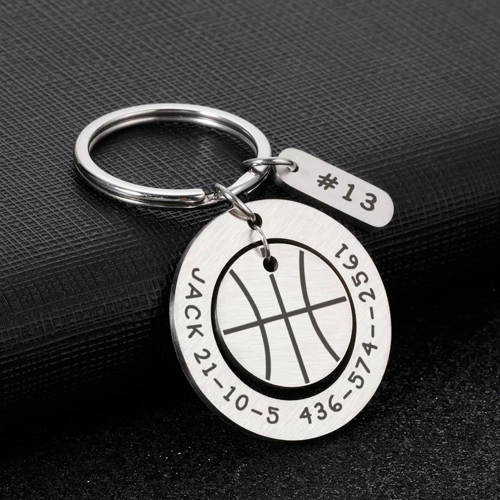 Custom 2024 Graduate Keychain Personalized for Friends Basketball Number Keychian Gift Engraved Keyring Birthday Gift for BFF