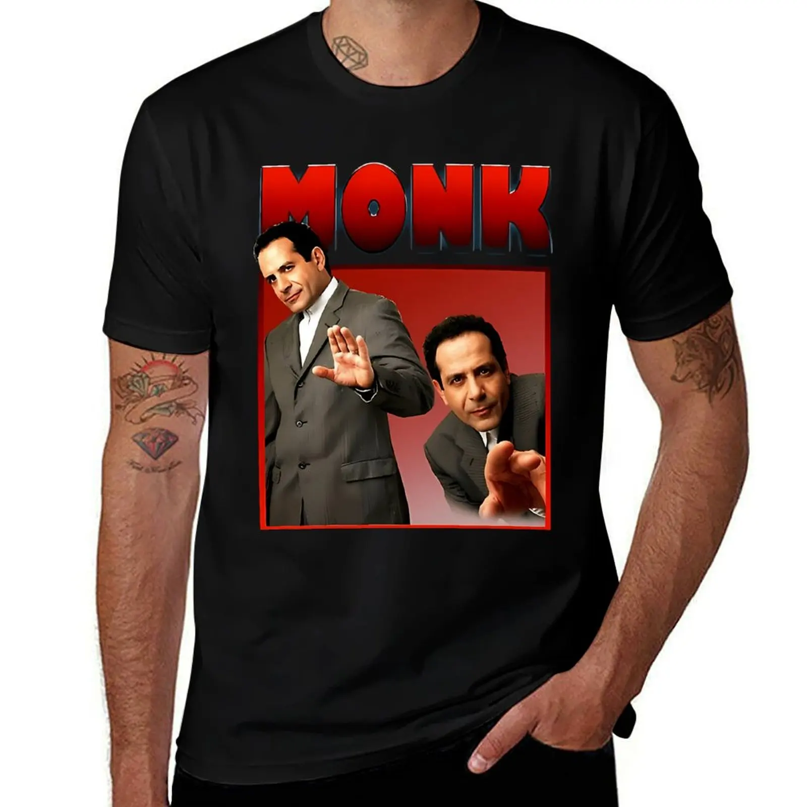 Adrian Monk Adrian Monk Adrian Monk T-Shirt Big and Tall Solid Color T-Shirt