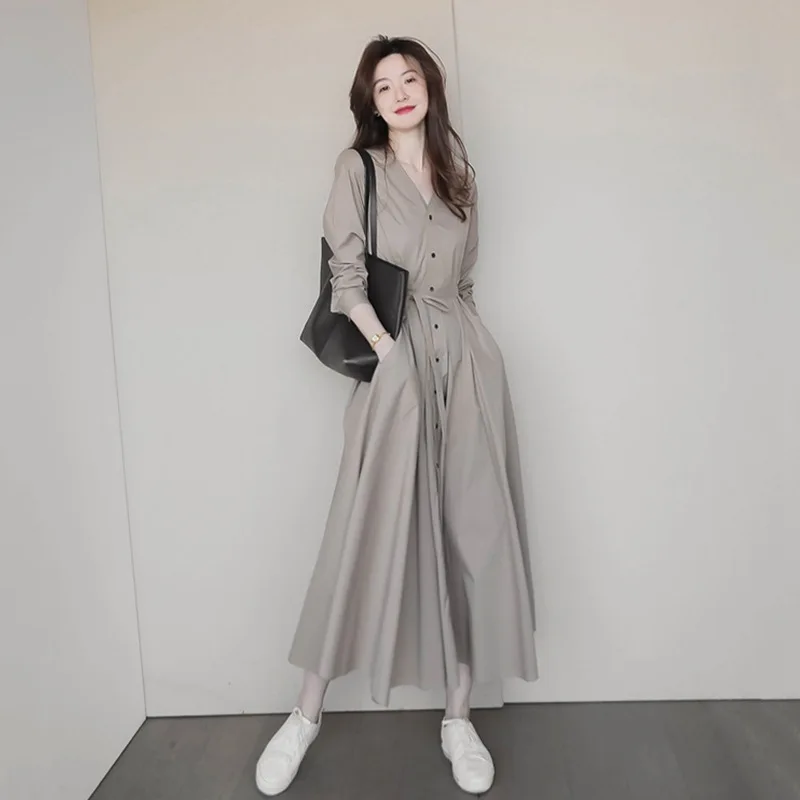 Dresses Womens Dress Of Wedding Spring Satin Inlaid Pleated Midi Soiree Banquet Artistic Fashionable Embroider Elegant High-End