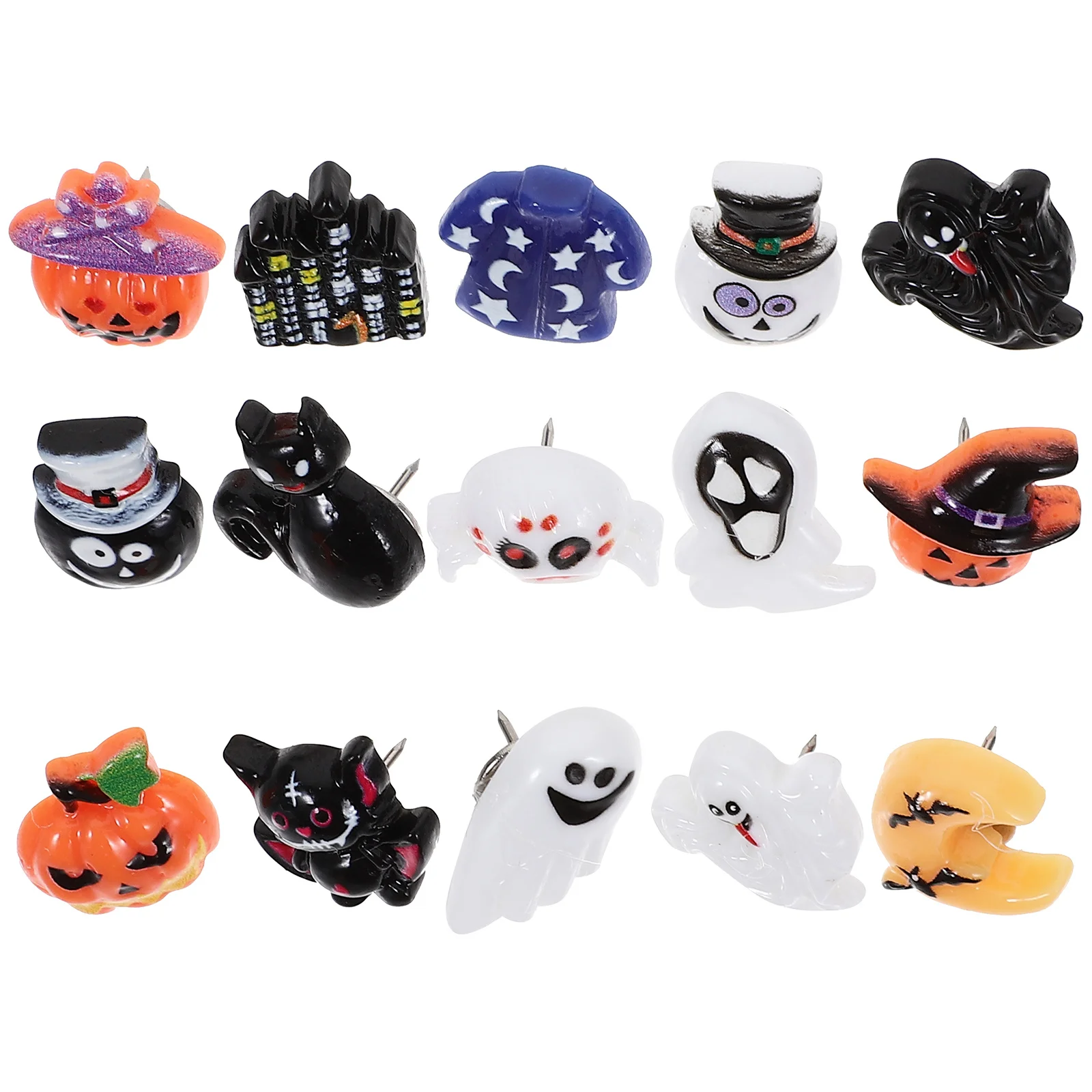 1 Box Decorative Halloween Thumbtacks Resin Pushpins Multi-Function Creative Thumbtacks for Bulletin Board Photo Map Office Use