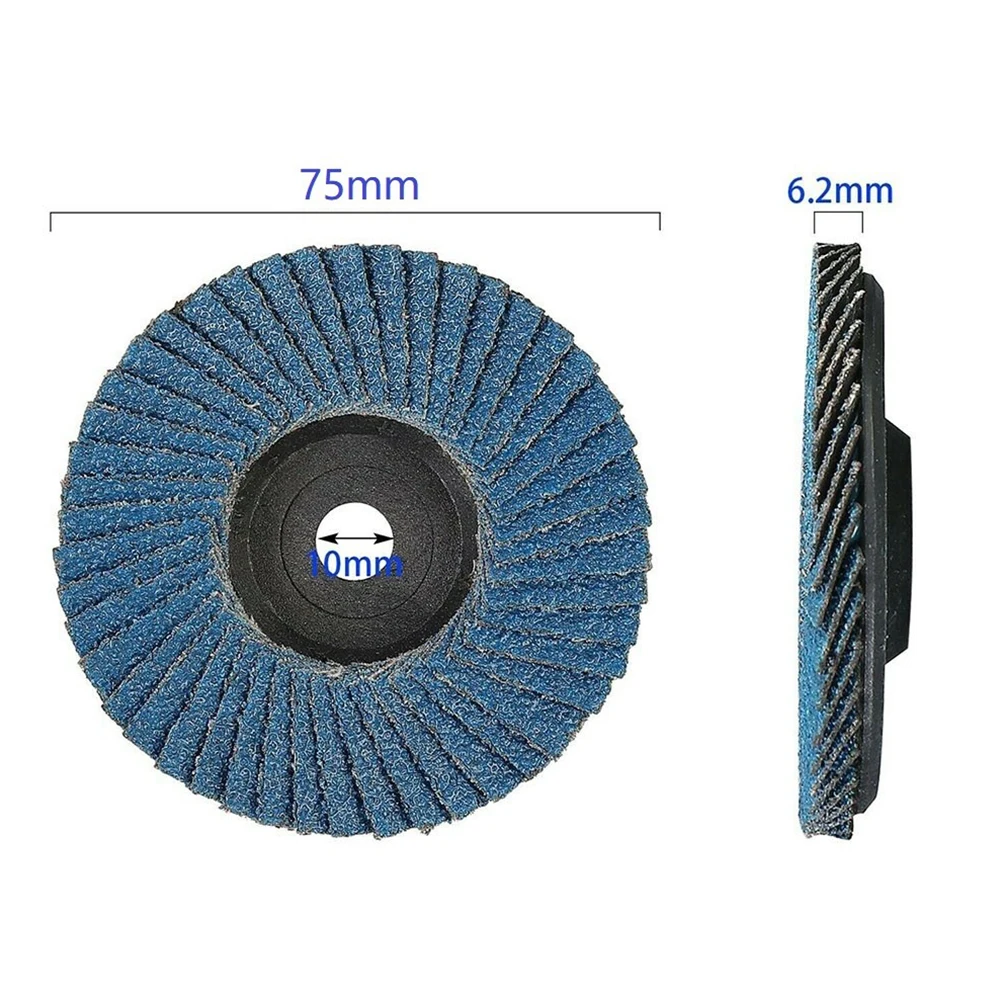 3pcs 3 Inch Flat Flap Discs 75mm Grinding Wheels Wood Cutting Carbon Steel For Angle Grinder Sanding Polishing Tool Accessories