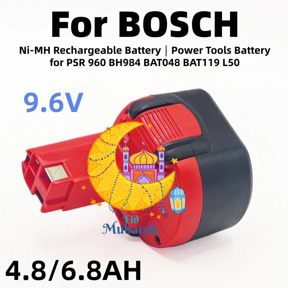 

BAT048 for Bosch 9.6V 12800mAh Ni-Mh Rechargeable Battery Power Tools Battery for Bosch PSR 960 BH984 BAT048 BAT119