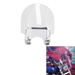 Motorcycle Clear Windscreen Windshield With 39mm Clamps For Harley Sportster XL883 1200 Dyna Wide Super Glide Fat Street Bob