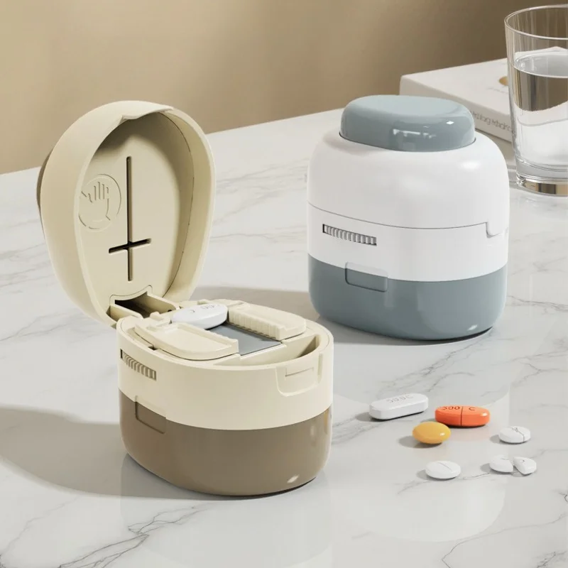 1pc Multi-functional Medicine Cutter, Tablet Divider, Portable Medicine Dispensing Box